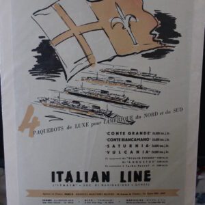 Italian Line Advertising Poster